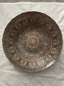 Filigree Multicolor Glass Bowl Large 15” Round Preowned With Sticker - Picture 1 of 4