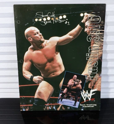 Vintage WWF Stone Cold Steve Austin Folder – Unused 90s WWE 2-Pocket School Fold - Image 1 of 3