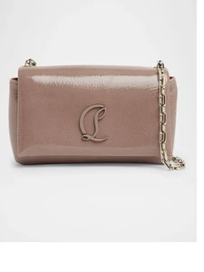 CHRISTIAN LOUBOUTIN Authentic Loubi54 Pink Vog Lackleder Umhängetasche Neu - Bild 1 von 5