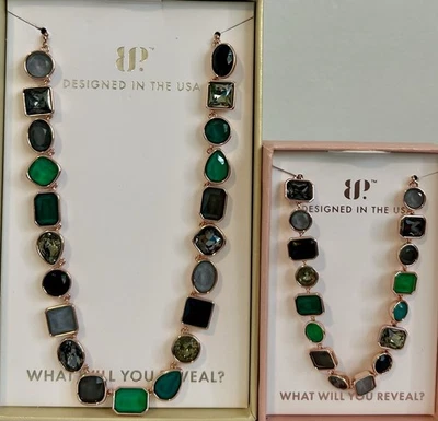 Juego de vacaciones Jewel Candy (collar y pulsera) musgo y mármol oro rosa ¡NUEVO! Foto 1 de 4