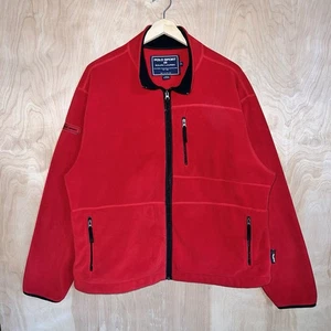 VINTAGE MEN’S POLO SPORT RALPH LAUREN POLARTEC FLEECE DESIGNER JACKET RED SZ XXL - Picture 1 of 12