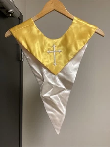Estola de coro con batas Murphy blancas doradas con cruz - Imagen 1 de 6