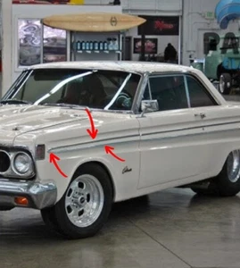 1964 Mercury Comet LH 3 piece fender trim - Picture 1 of 6