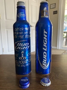 Super Bowl 49 & 50 Bud Light Aluminum Bottles - EMPTY - Picture 1 of 6