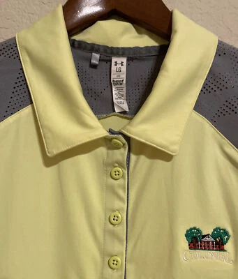 Usado en excelente estado! Polo de golf Under Armour Heat Gear holgado para mujer con logotipo colonial ~ talla grande Foto 1 de 4