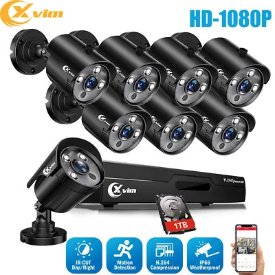 XVIM 1080P 4/8CH Outdoor Camera Security System CCTV Camera IR Night Vision