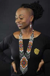Seed Bead necklace & earrings handcrafted African inspired Design - Picture 1 of 8