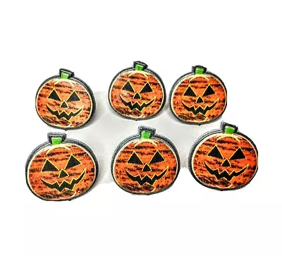 Juego de 6 Anillos Jack O'Lantern Jack Topper Cupcake Pastel Calabaza Fiesta Suministro Foto 1 de 4