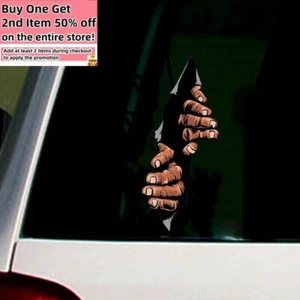 Tear-off Crack Peeking Prank Vinyl Auto Decal - Car Truck Window Bumper Stickers - Foto 1 di 5