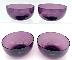 Vintage Einzelportion 4" lila Amethyst Glas Schalen-4er Set - Bild 1 von 10