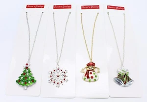 Nuevos collares navideños campanas muñeco de nieve copo de nieve #N2644 - Imagen 1 de 1