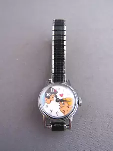RELOJ PULSERA DISNEY VINTAGE BLANCO COMO LA NIEVE Y ENANO DOPEY CUERDA CORREA FLEXIBLE - Imagen 1 de 6