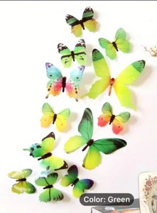 12 PCS 3D Butterfly Wall Stickers Decor Art Decorations,Butterfly Wall - Picture 1 of 6