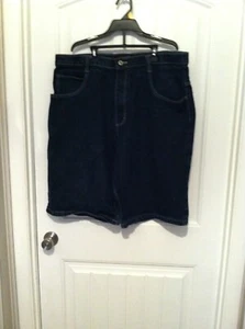Pantaloncini South Pole uomo 40 bermuda larghi lavaggio scuro denim 14" cucitura difetto - Foto 1 di 7