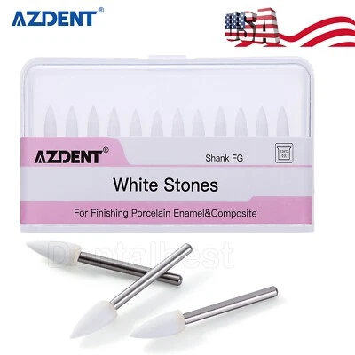 Piedras de pulido dentales blancas con forma de llama FG bur aluminio piedra de Arkansas 12 piezas Foto 1 de 4