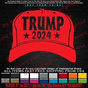 - Trump 2024 Red Hat President Make America Great Again Republican Sticker - Picture 1 of 12