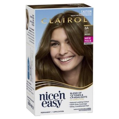 * Clairol Nice N Easy 6A Natural Light Ash Brown Permanent Hair Dye Colour - image 1 of 2