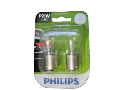 Philips LongerLife P21W 21W Dos Bombillas Luz Señal de Giro Trasera Reemplazar Lámpara Nuevo Foto 1 de 4