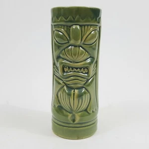 Hawaii Tiki Becher Tasse grün Keramik Retro Barware Mid Century Mai Tai Cocktail 7" - Bild 1 von 12