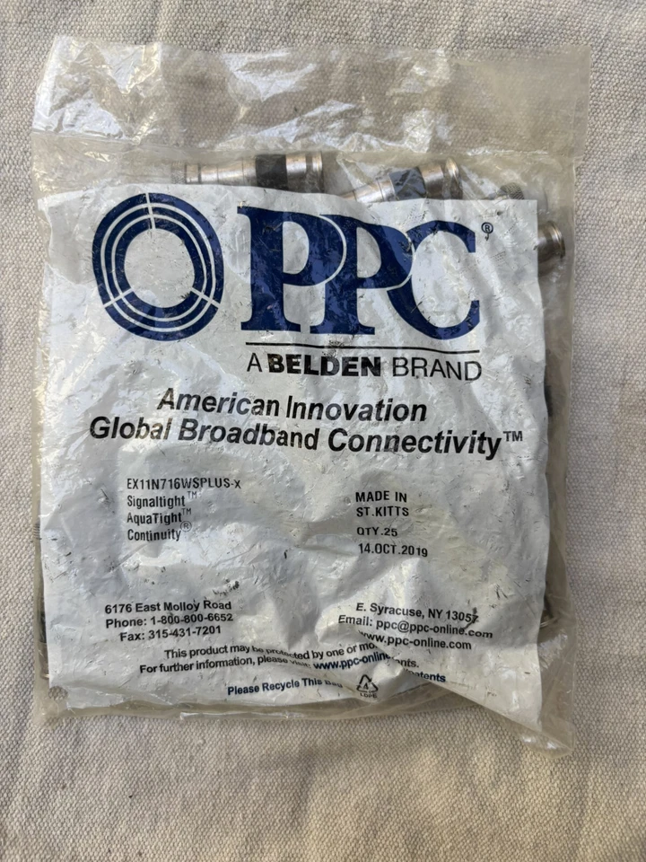 25 Qty OPPC-Belden EX11N716WSPLUS-X Compression Connector - Image 1 of 1