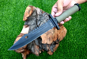 Custom Made Tracker Hunting Commando Knife - Black coated Stainless Steel 2885 - Picture 1 of 5