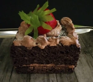 Fake Bake Realistic Chocolate BROWNIES Desserts for Tiered Tray Decoration - Picture 1 of 10