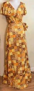 Vintage maxi Patchwork print Wrap sundress - Picture 1 of 9