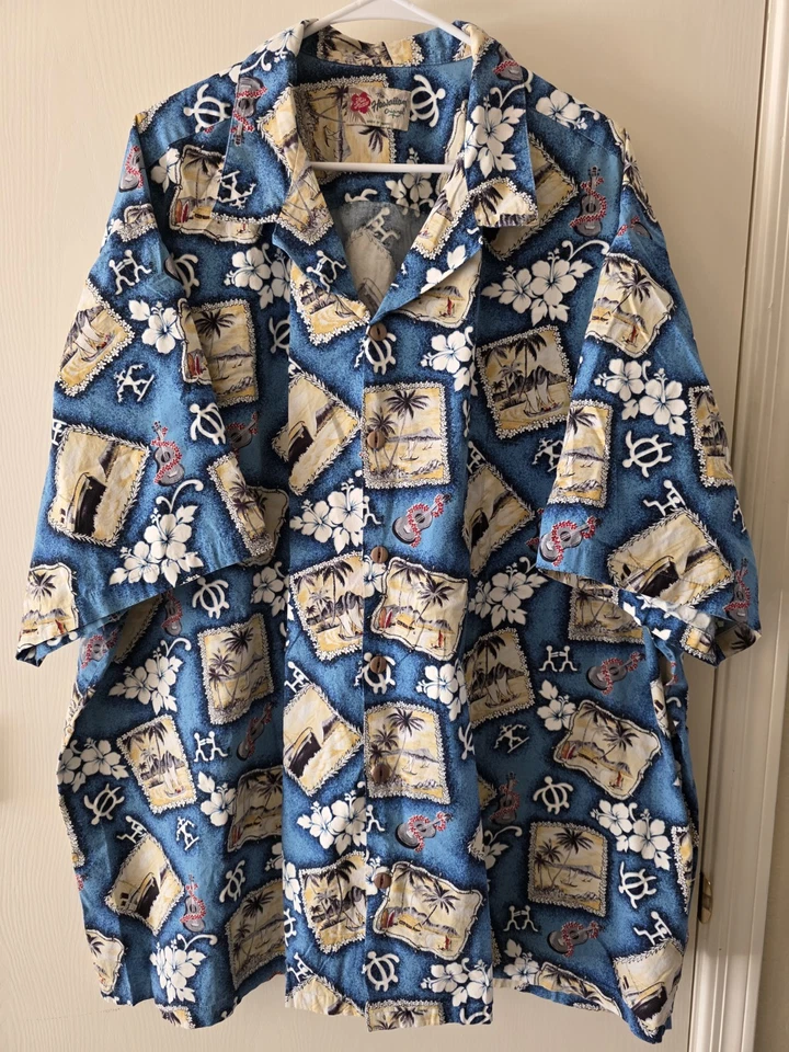 Camisa hawaiana vintage HILO HATTIE hecha en EE. UU. para hombre 5XL algodón multicolor Foto 1 de 4