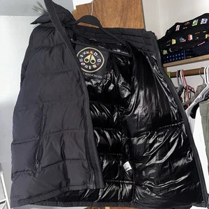 Moose Knuckles Hoodie Fur Black Winter Coat Men Jacket Sz XL Authentic - Picture 1 of 5