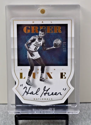 2014-15 Panini Luxe Die Cut Hal Greer AUTO /10 MINT HoF - Image 1 of 3