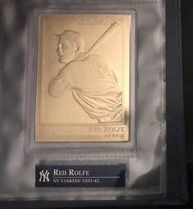 Red Rolfe 2003 Danbury Mint Yankee Greats Sealed 22 kt Gold Card-100 Years - Picture 1 of 1