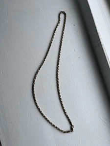 Italien Vintage Sterlingsilber 0,925 massiv Seil Kette Halskette mit Goldveredelung - Bild 1 von 7