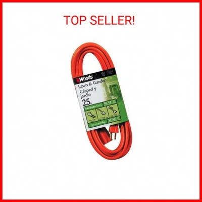 Woods Light Duty Extension Cord, 25Ft, 16 Gauge, 3 Conductor, General Purpose Ex - Image 1 of 2