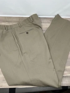 Pantalones de vestir Brooks Brothers para hombre 40x32 marrón 100 % lana ajuste Madison - Imagen 1 de 10