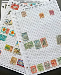 Worldwide Ceylon Stamps hinged on pages - Picture 1 of 7