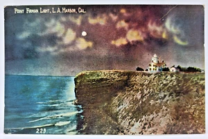 Vintage Postkarte Point Firman Light, Hafen von Los Angeles, Kalifornien - Bild 1 von 2