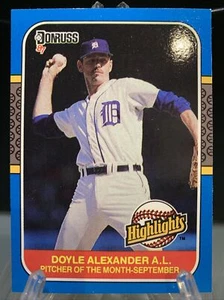 1987 Donruss Baseball Highlights Doyle Alexander #52 Detroit Tigers - Picture 1 of 2