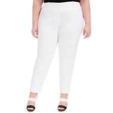 Calvin Klein Women's Bright White Size 14w Plus Slim Dress Pants 223