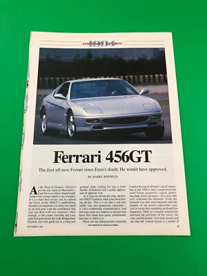 1993 1994 FERRARI 456GT 456 GT ORIGINAL VINTAGE PRINT AD ROAD TEST 4 PAGE - Image 1 of 3