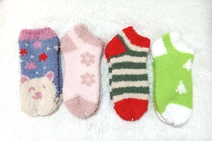4 Pair Kids Cozy Footie Socks "Multi-Characters" (Size 7-8.5) Multicolored - NEW - Picture 1 of 6
