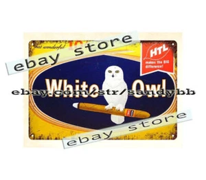 TABAK WEISSE EULE ZIGARREN Metall Blechschild Autowerkstatt Garage Laden Wandbild - Bild 1 von 4