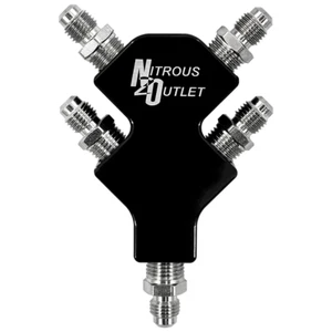 00-01731 Nitrous Outlet 4-Way -4AN High Flow Stacked Y Distribution Block - Picture 1 of 2