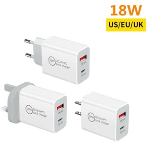 Fast Charger Cable iPhone 13 12 PRO MAX 11 XS For Samsung 18W+QC3 PD USB C Plug - Picture 1 of 17
