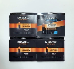 LOT OF 48 Duracell Optimum AAA Alkaline Batteries 4 Packs Factory Sealed - Picture 1 of 2