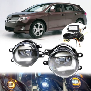 Fit 2009-2015 Toyota Venza LED DRL Fog Lights Lamps Clear Lens Turn Signal LH+RH - Picture 1 of 8