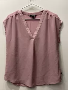 TOP PREIS! Banana Republic SMALL Damen Kurzarm Bluse V-Ausschnitt Dusty Rose - Bild 1 von 2