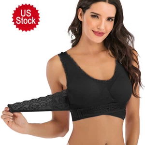 Lace Padded Bralette Sports Bra Crop Top Criss Cross Cleavage Sexy Gym Workout - Picture 1 of 15
