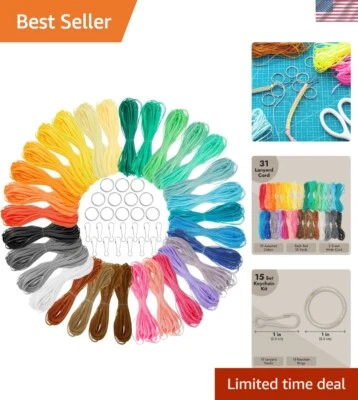 Versátil kit de cordones de plástico de 31 colores - Perfecto para pulseras, llaveros y más Foto 1 de 4