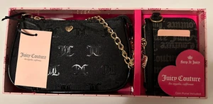 Juicy Couture Conjunto de Regalo en Caja Muñequera Cartera Negra Firma Etiquetas Nuevo en Caja - Imagen 1 de 7