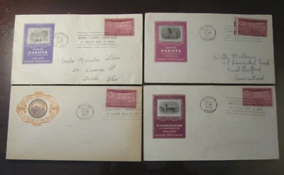 1939 US SCOTT # 858 COMPLETE SET OF 4 CACHET FDC OF ALL 4 LOCATIONS - Image 1 of 4
